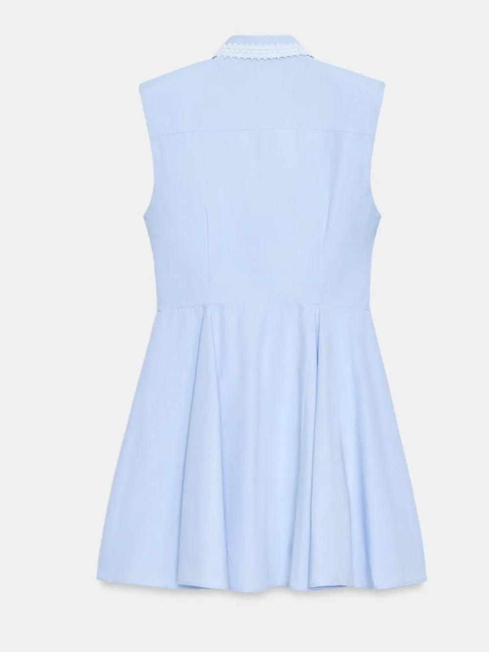 Zara Light Blue Sleeveless Shirt Mini Dress